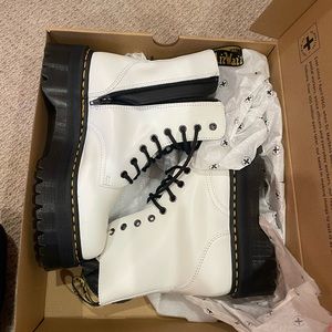 Unworn white jadon dr martens. Size 9W